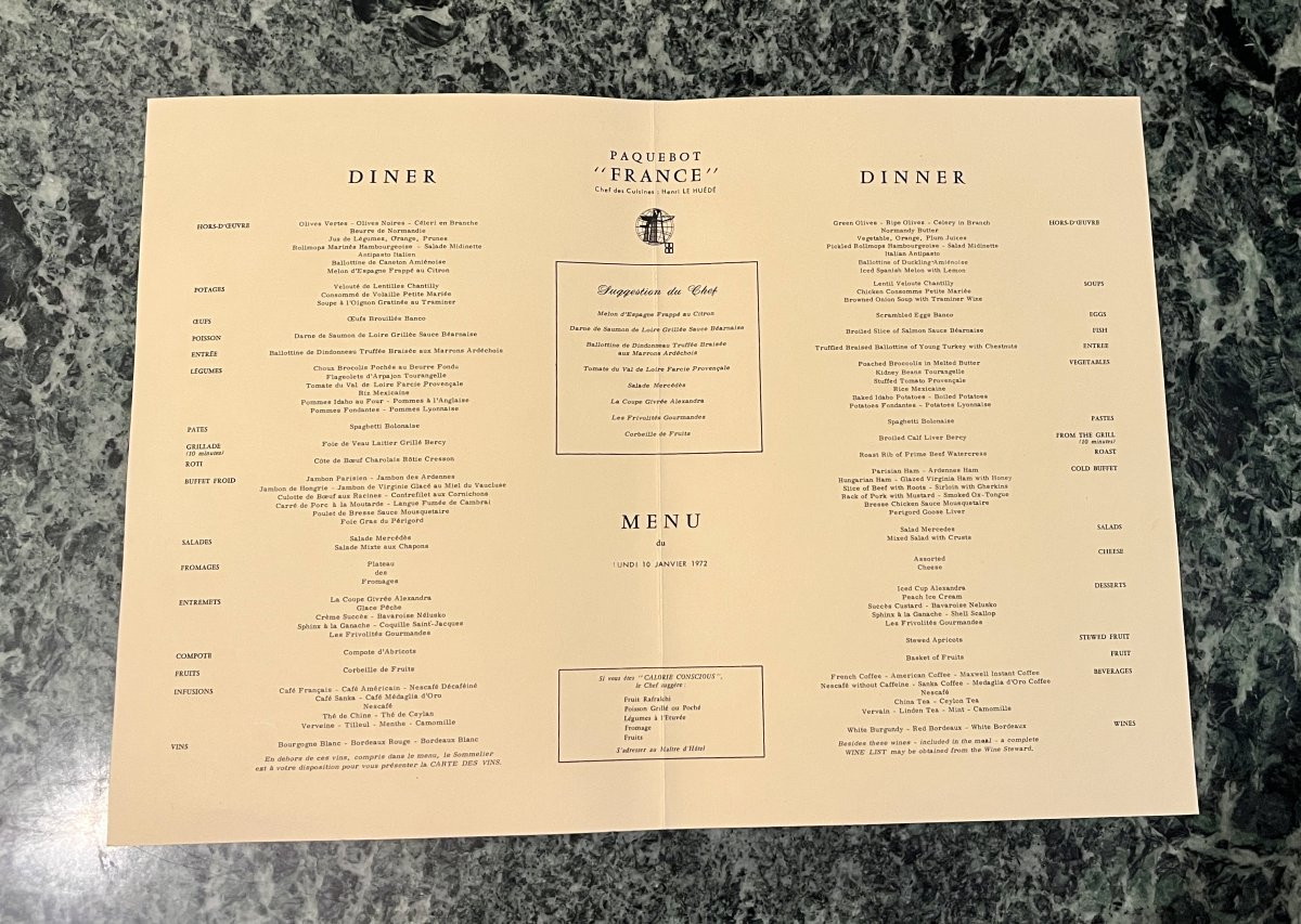 5 Menus: Paquebot France Centenary Of Phineas Fogg's Voyage-photo-4