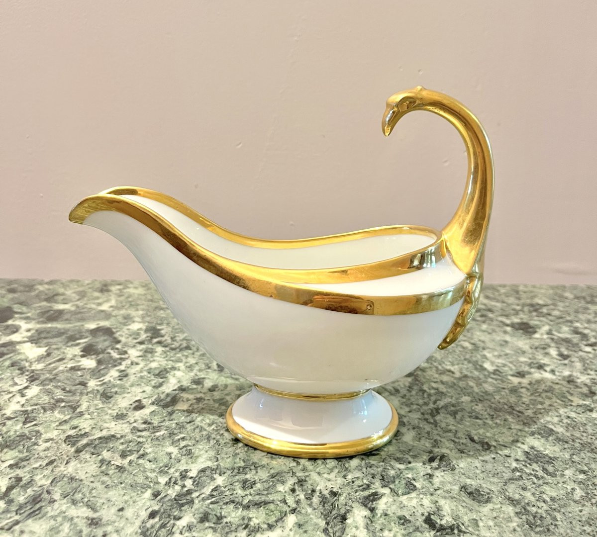 Early 19th Century Paris Porcelain Gravy Boat-photo-1
