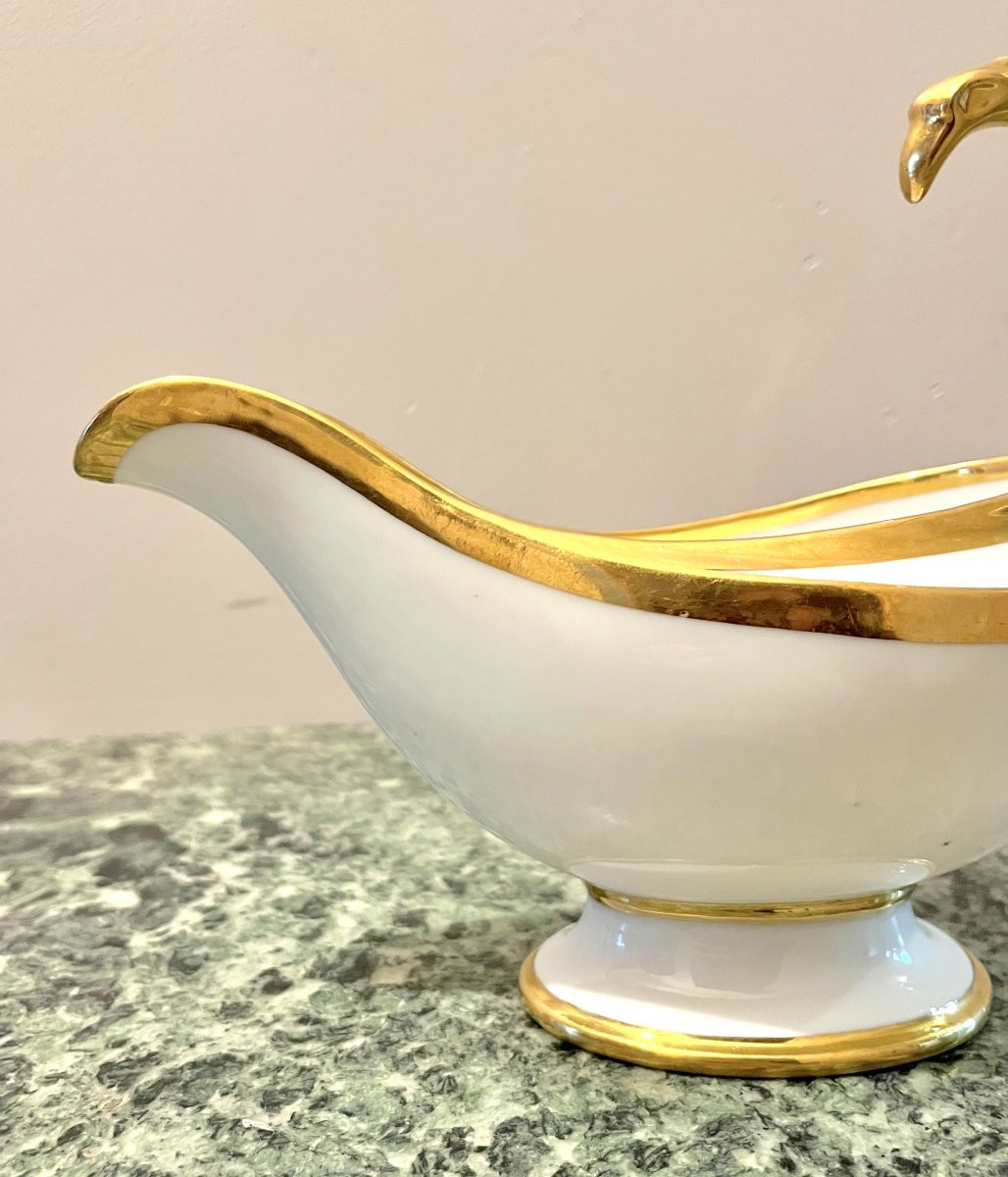 Early 19th Century Paris Porcelain Gravy Boat-photo-3