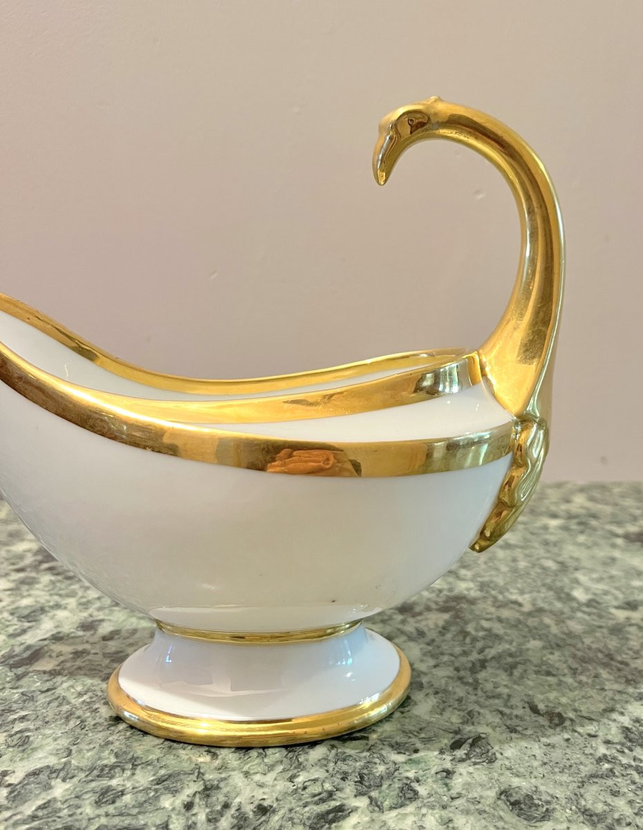 Early 19th Century Paris Porcelain Gravy Boat-photo-4