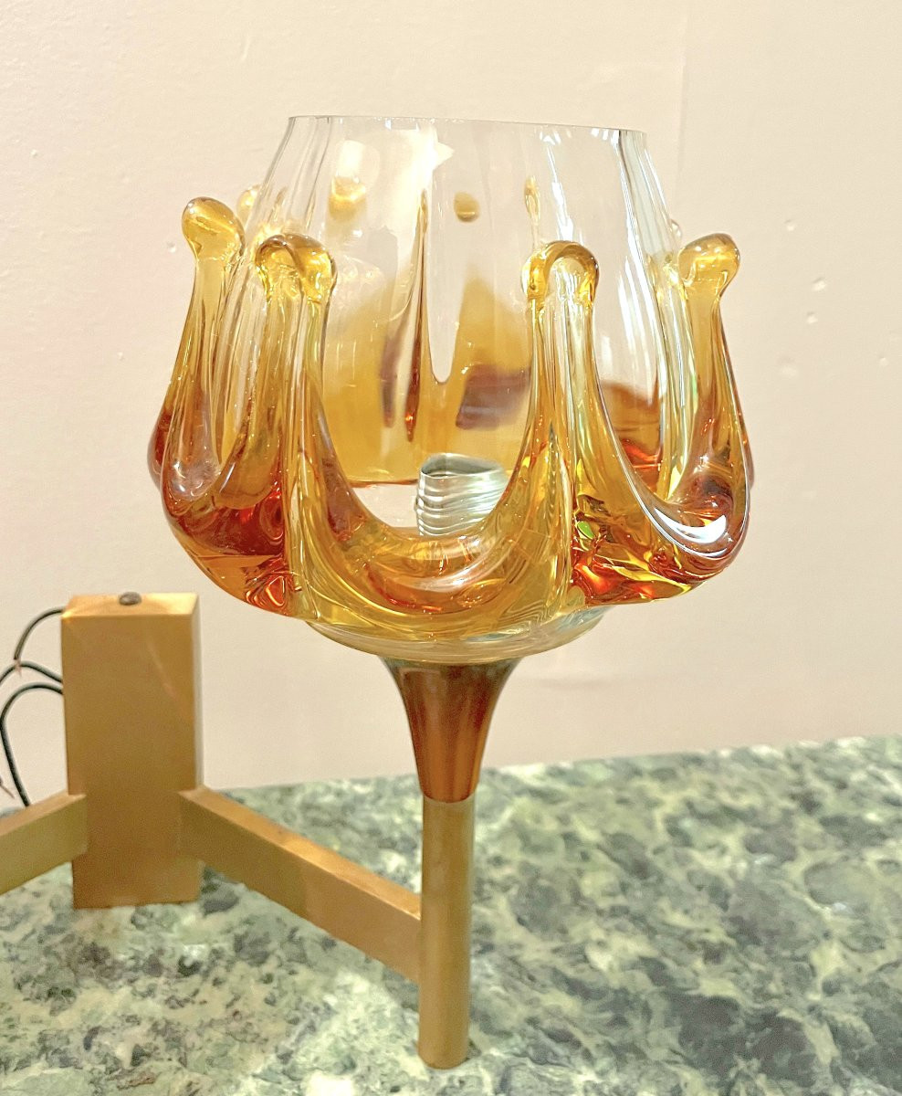 Paire d'appliques en verre Oberglas Austria années 70-photo-4