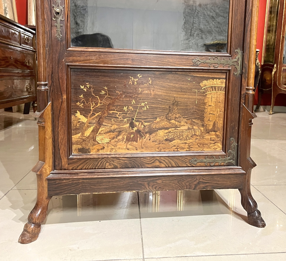 Vitrine Art Nouveau style Médiéval XIXeme-photo-4