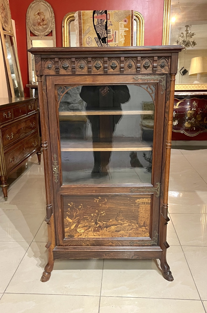 Vitrine Art Nouveau style Médiéval XIXeme-photo-2