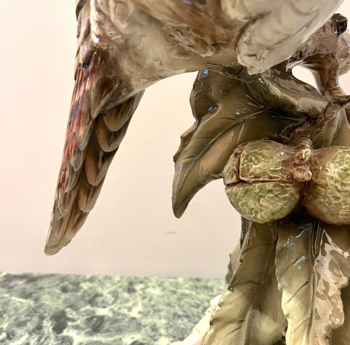 Large Ceramic Sculpture Of A Pair Of Pheasants-photo-6