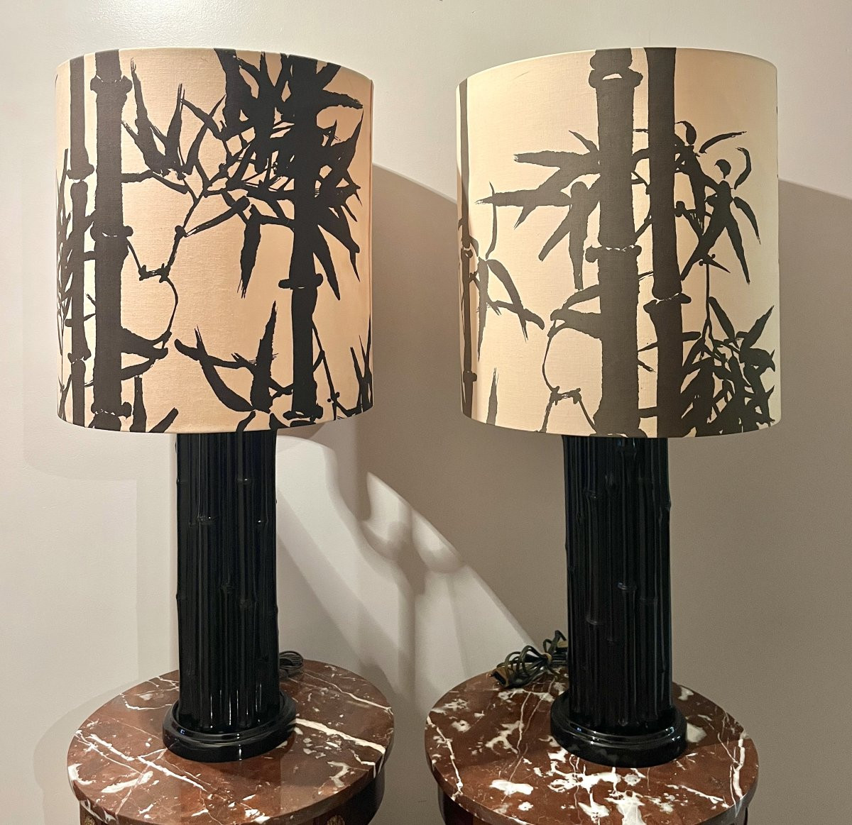 Large Pair Of "bamboo" Lamps From The 1960s-1970s-photo-1