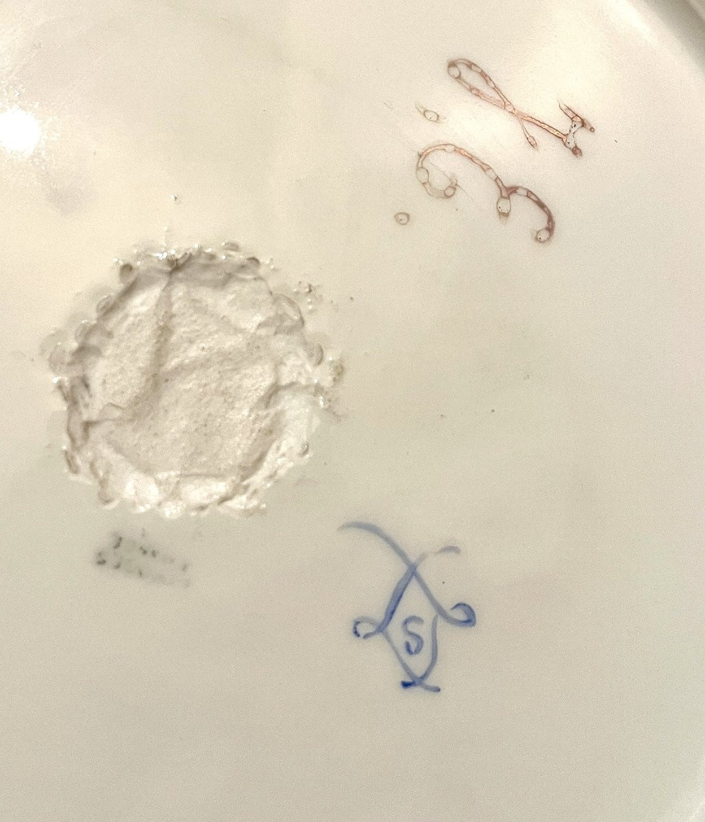 Limoges Porcelain Plate, Louis XVI Style, 19th Century-photo-6