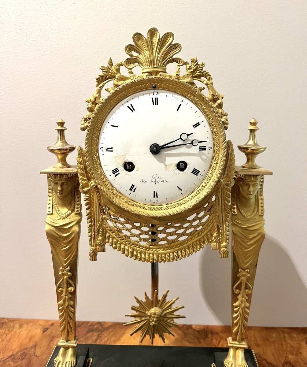 Portico Clock "return From Egypt" Empire Period-photo-2