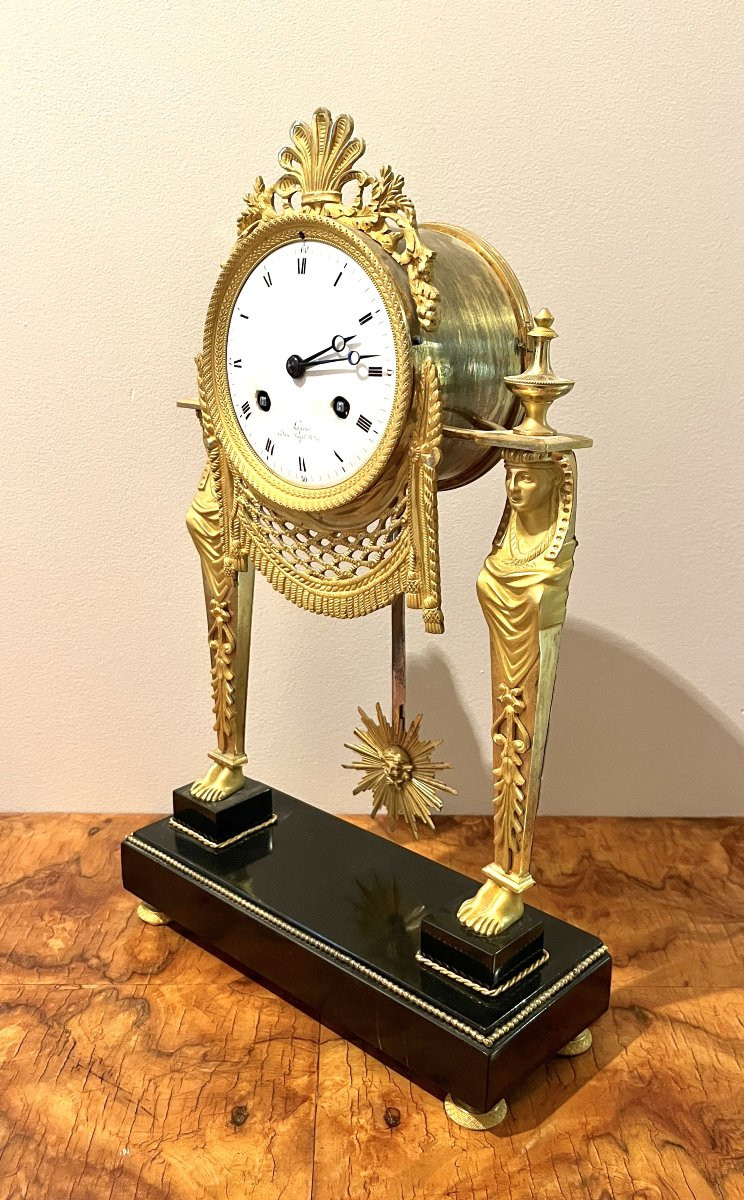 Portico Clock "return From Egypt" Empire Period-photo-3