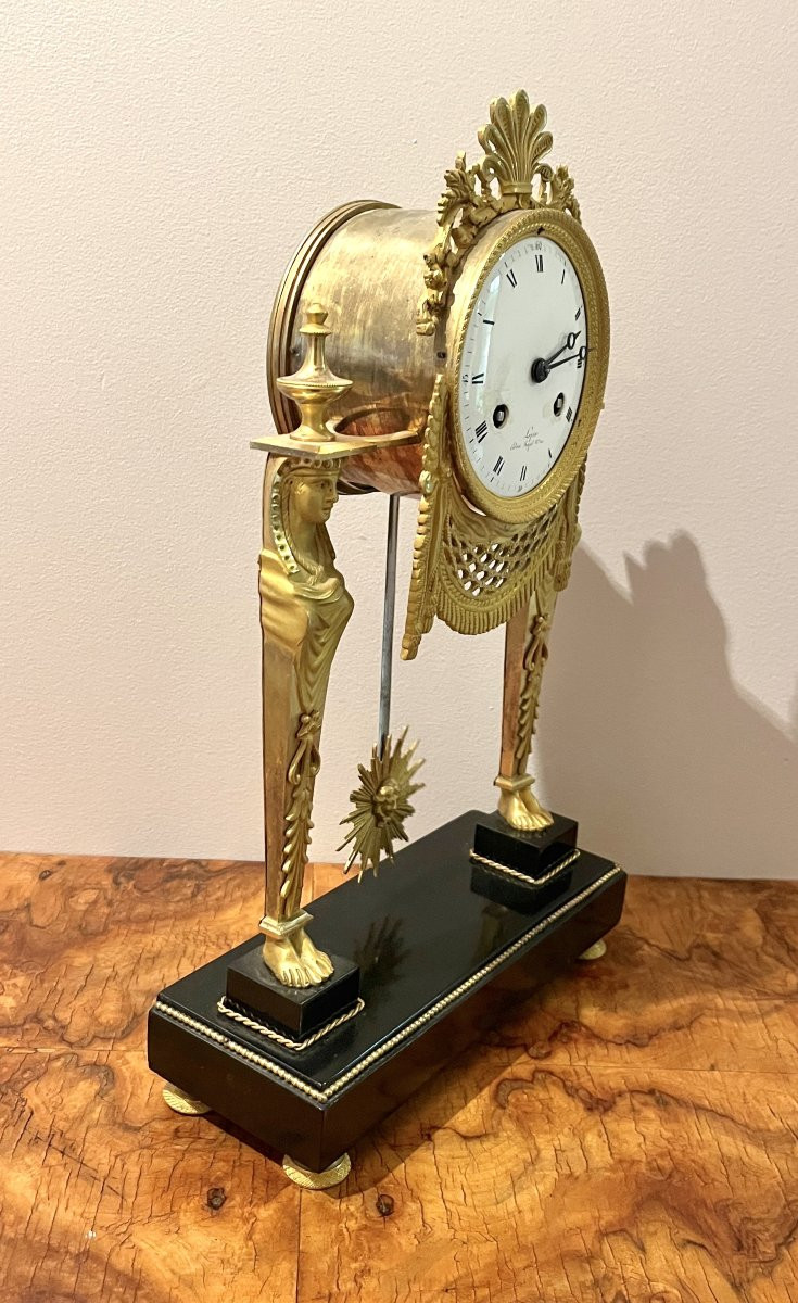 Portico Clock "return From Egypt" Empire Period-photo-8