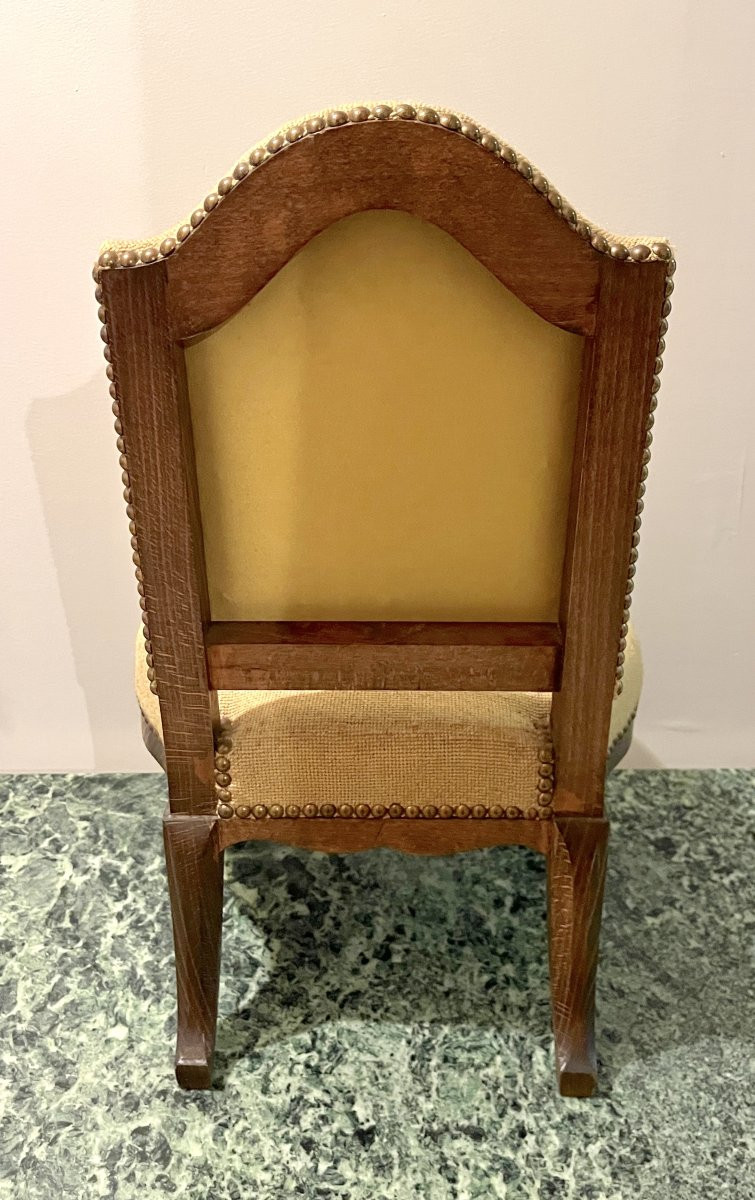 Louis XV Style Children's Chair With Tapestry And Musical Instruments-photo-3