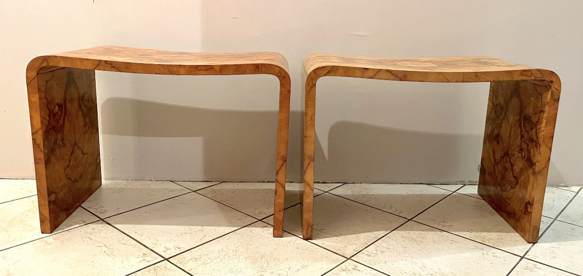 Paire de tables d'appoint ou bouts de canapé style Art Déco-photo-3