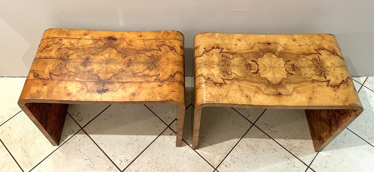 Paire de tables d'appoint ou bouts de canapé style Art Déco-photo-4