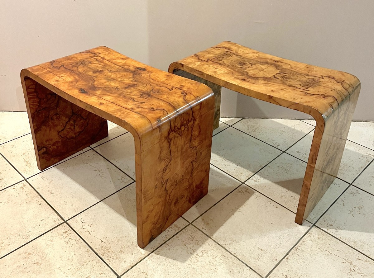 Paire de tables d'appoint ou bouts de canapé style Art Déco