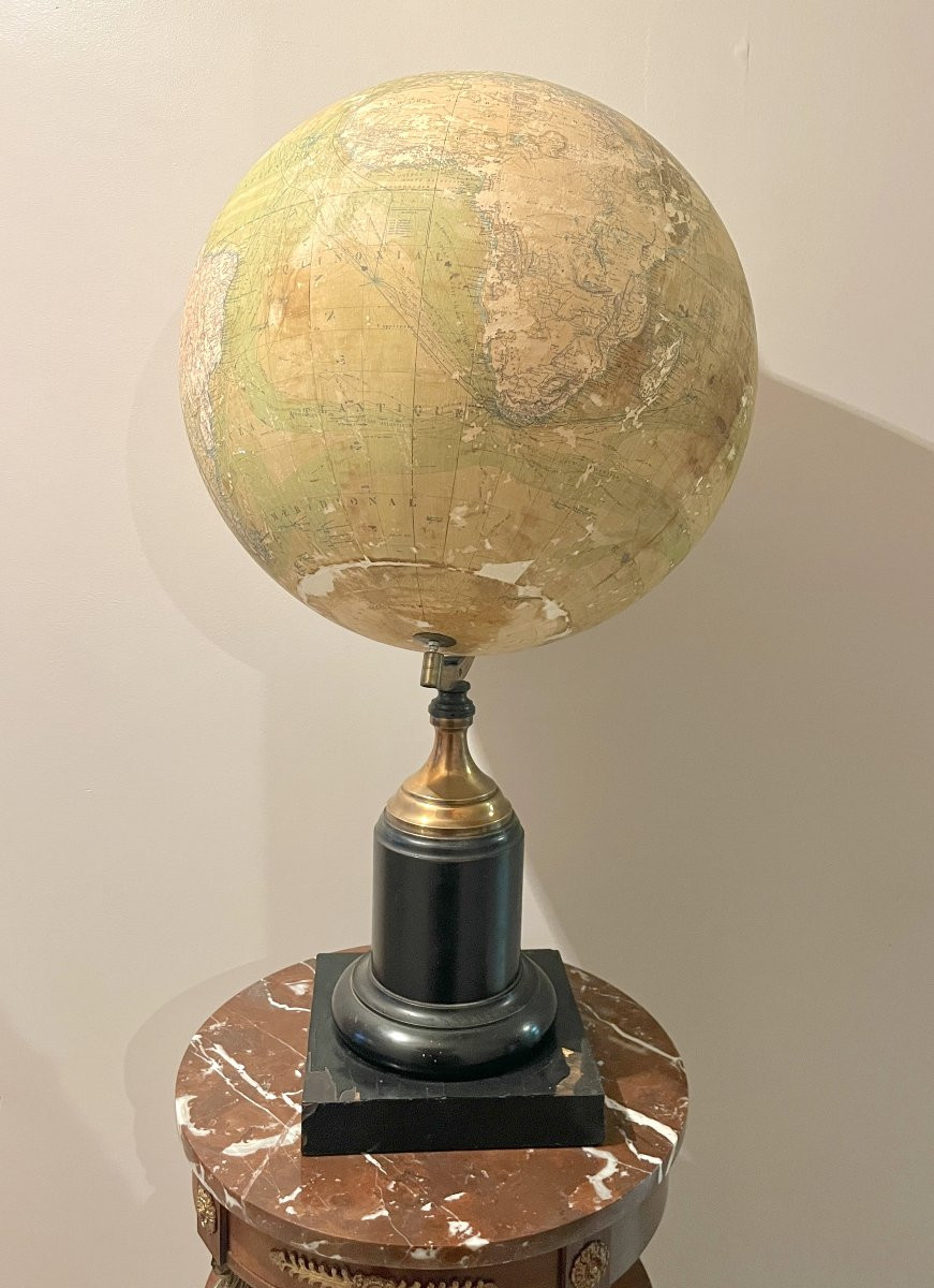 Large Terrestrial Globe By Emile Bertaux-photo-3