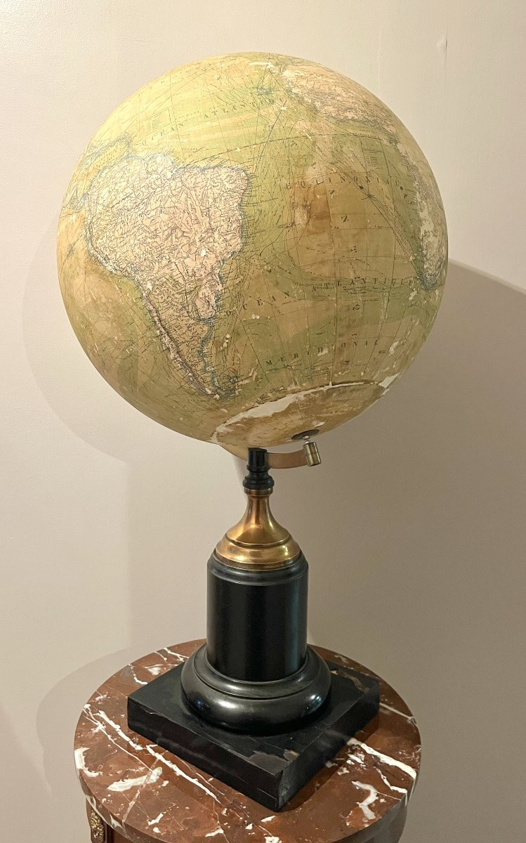 Large Terrestrial Globe By Emile Bertaux-photo-4