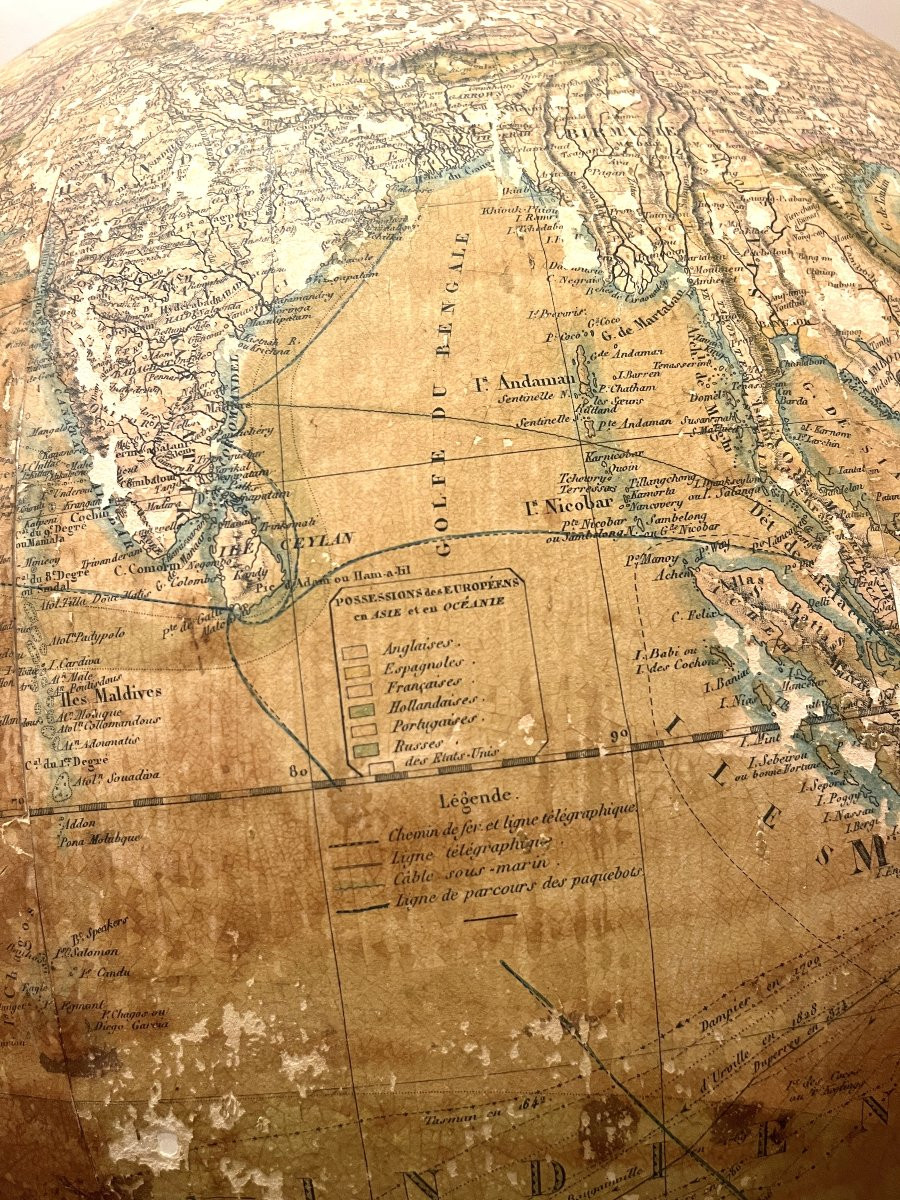 Large Terrestrial Globe By Emile Bertaux-photo-8