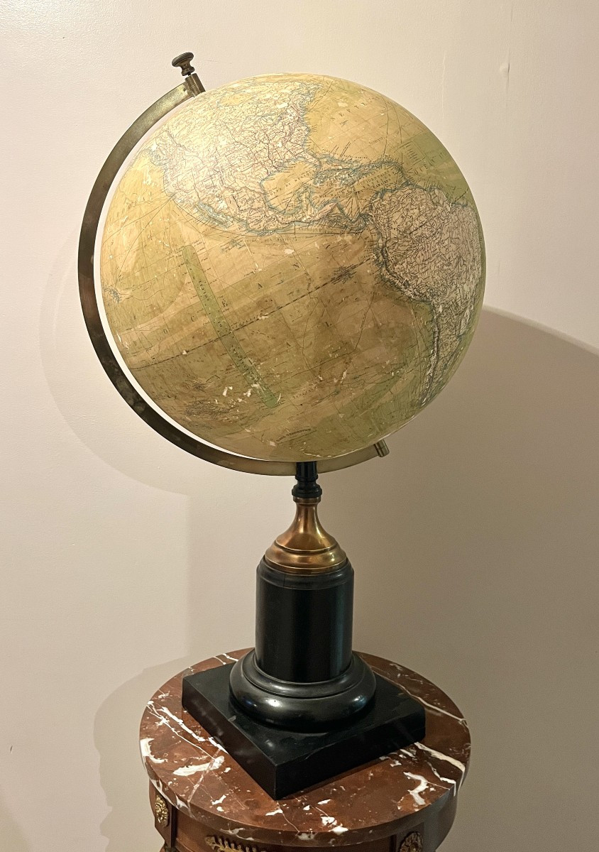 Large Terrestrial Globe By Emile Bertaux