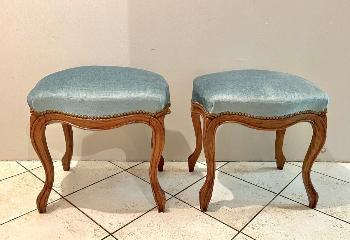 Paire de tabourets de style LXV XIXème