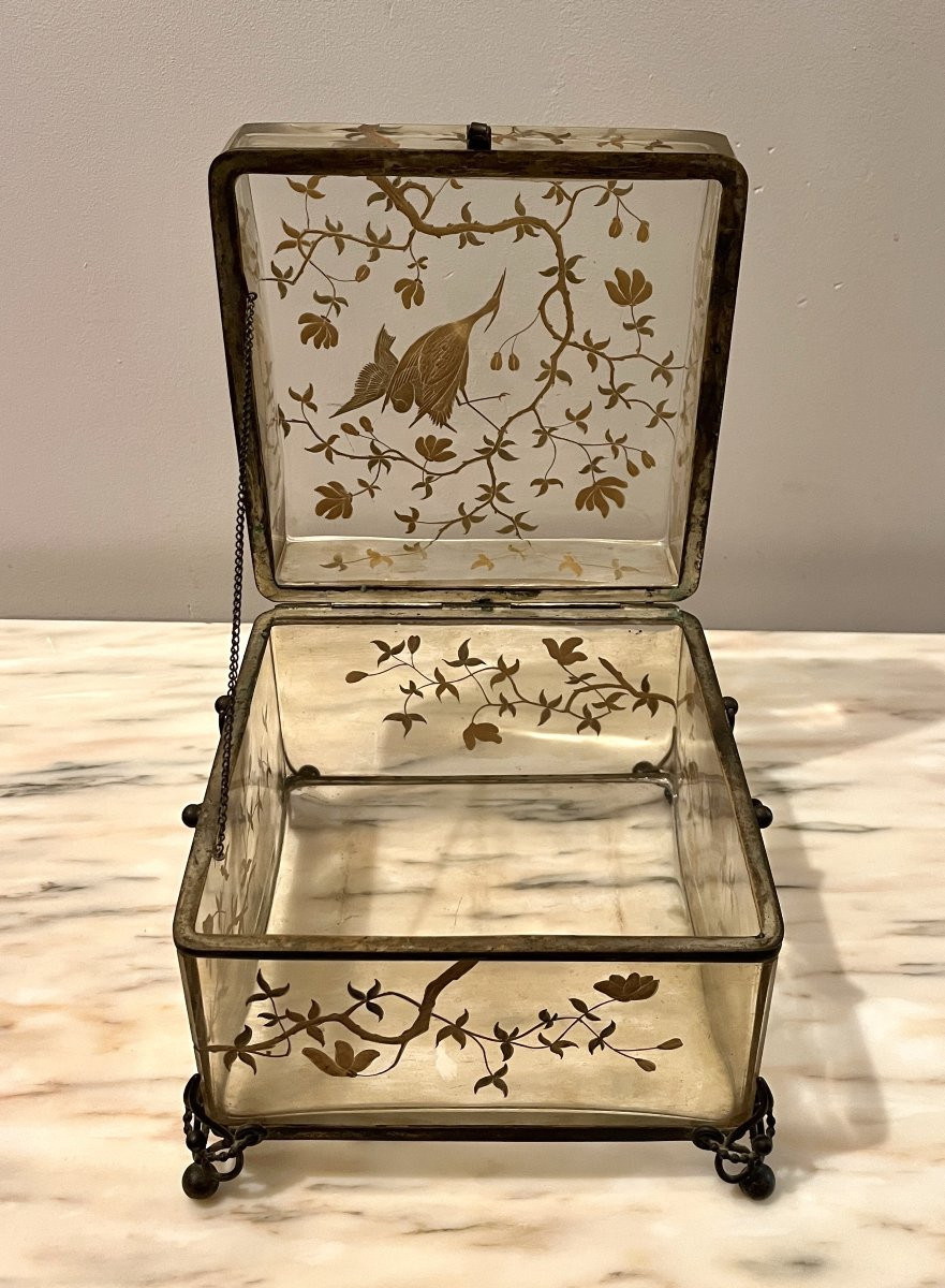 Important coffret en cristal de bohème gravé-photo-6