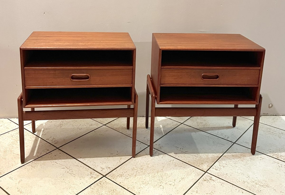 Pair Of Scandinavian Bedside Tables From The 1970s-photo-2