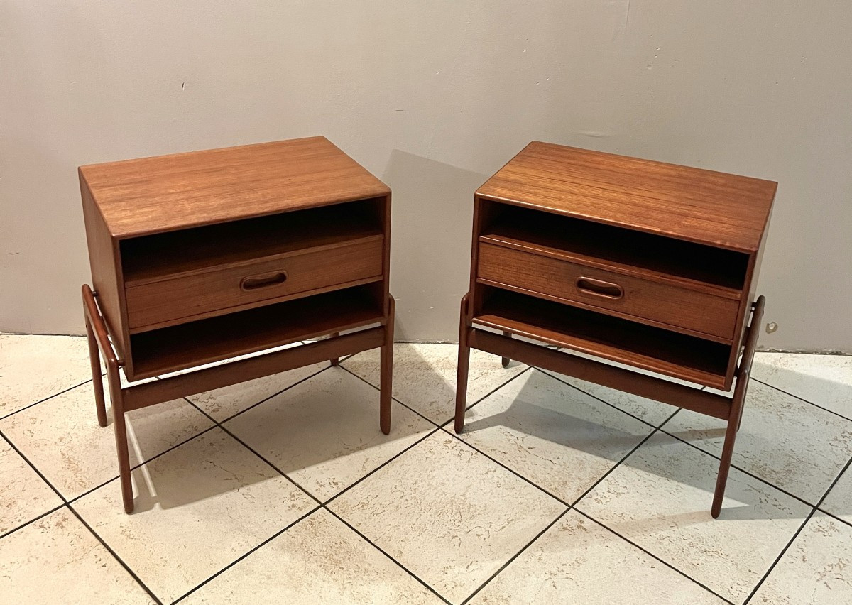 Pair Of Scandinavian Bedside Tables From The 1970s