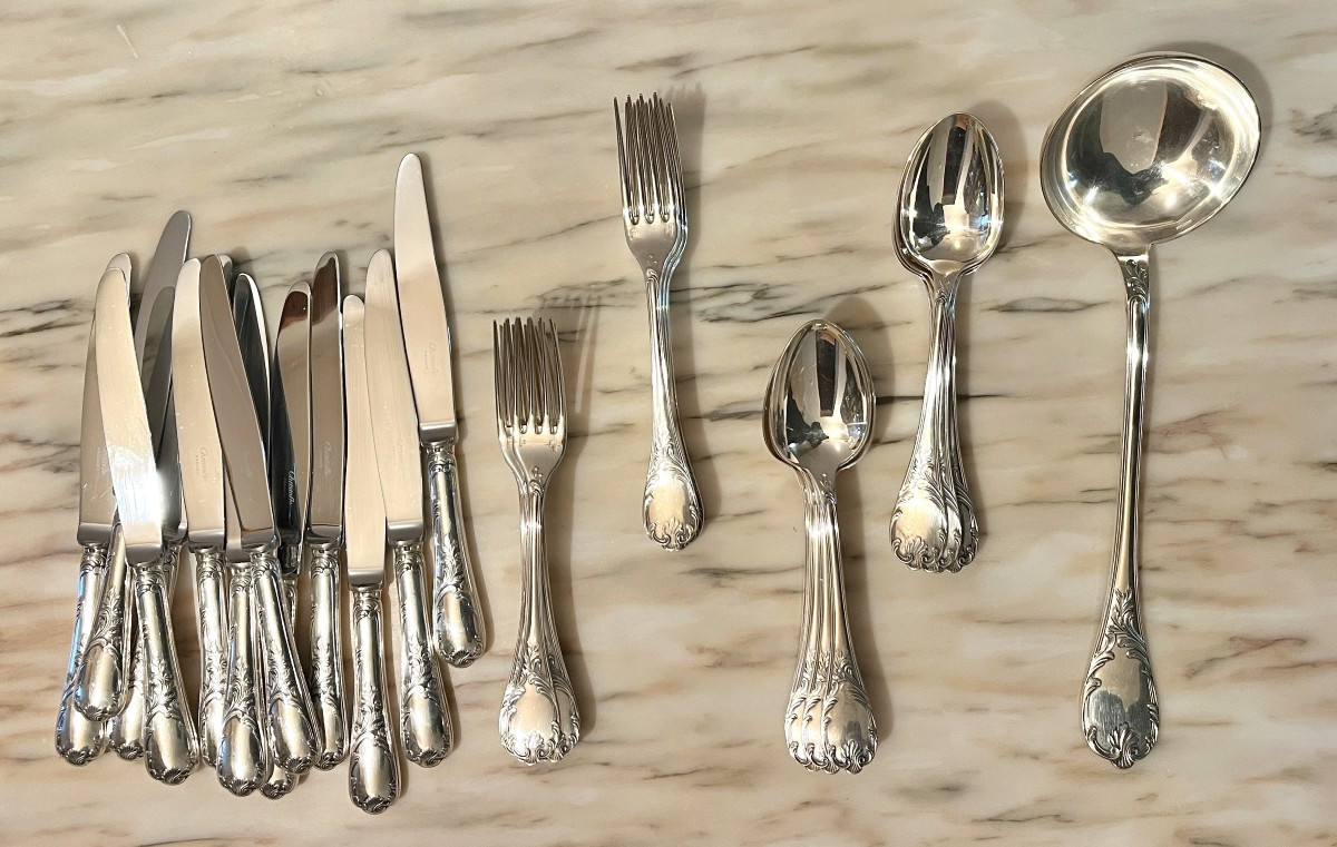 Christofle 37-piece Flatware Set, Marly Pattern