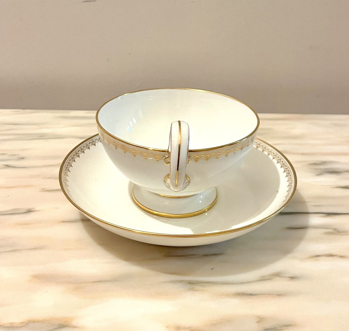 Grande tasse à chocolat porcelaine Sèvres fin XIXème-photo-2