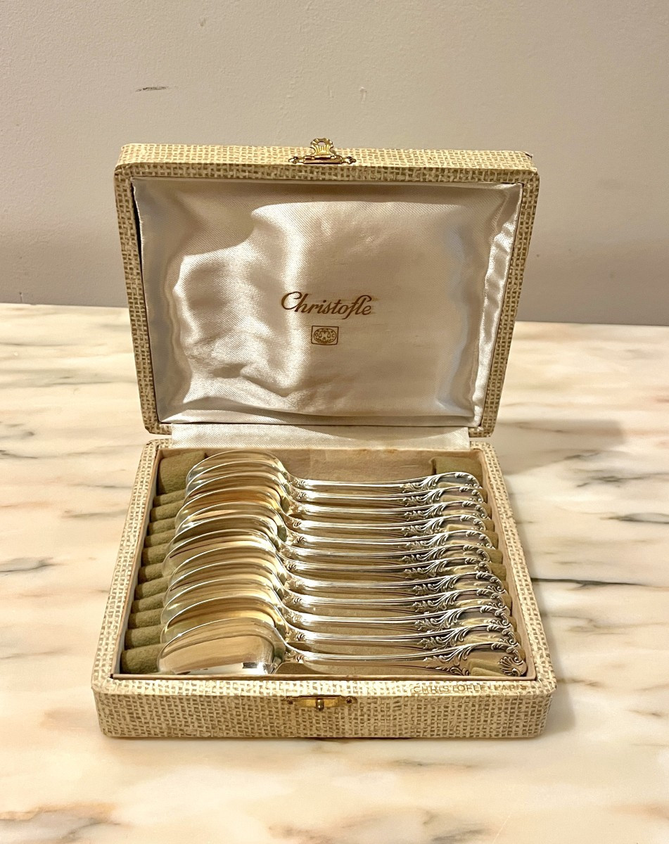 Christofle 12 Marly Pattern Dessert Spoons