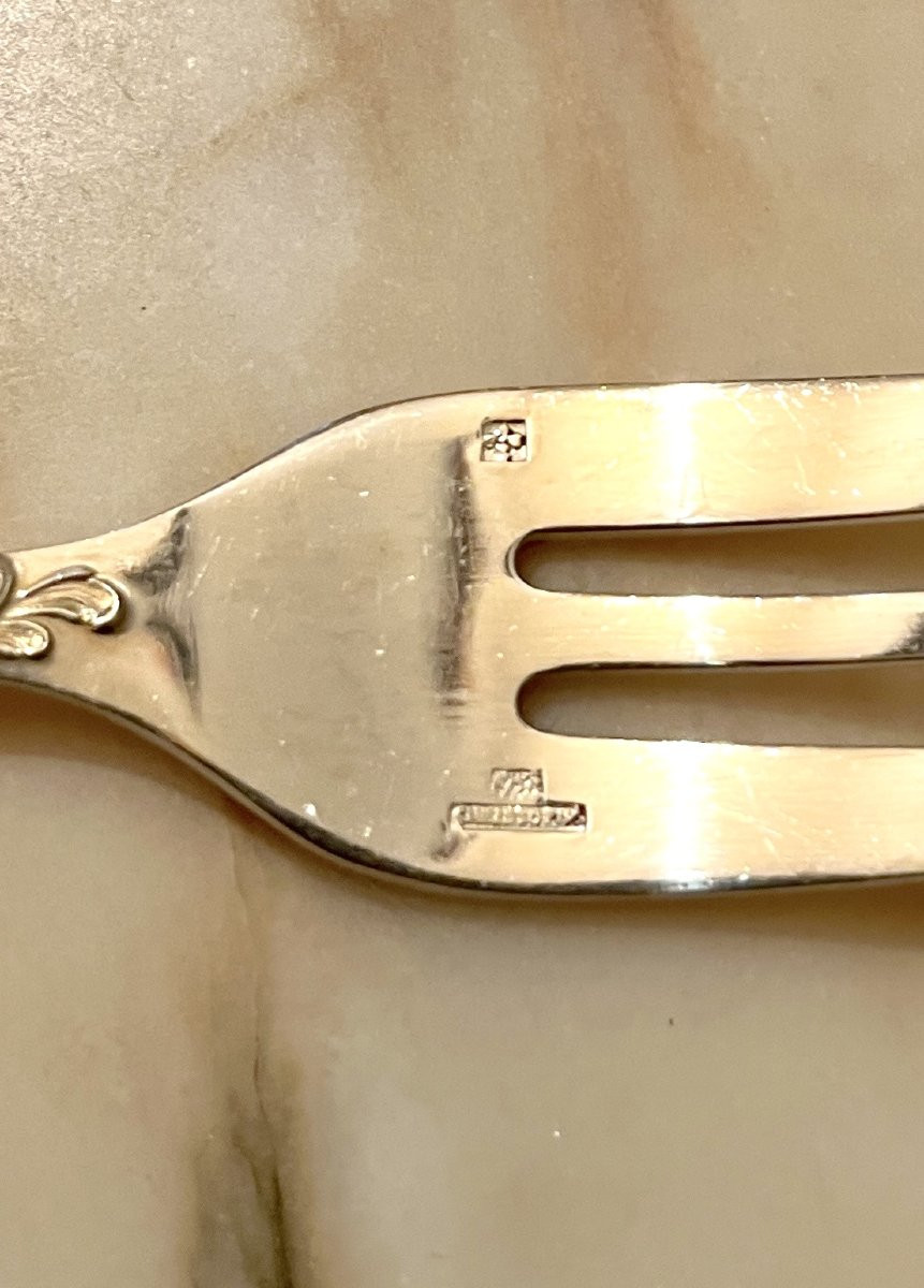 Christofle 12 Marly Pattern Dessert Forks-photo-3