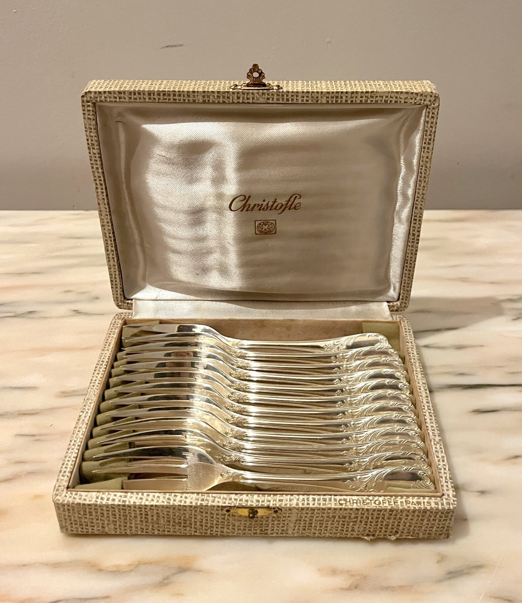 Christofle 12 Marly Pattern Dessert Forks
