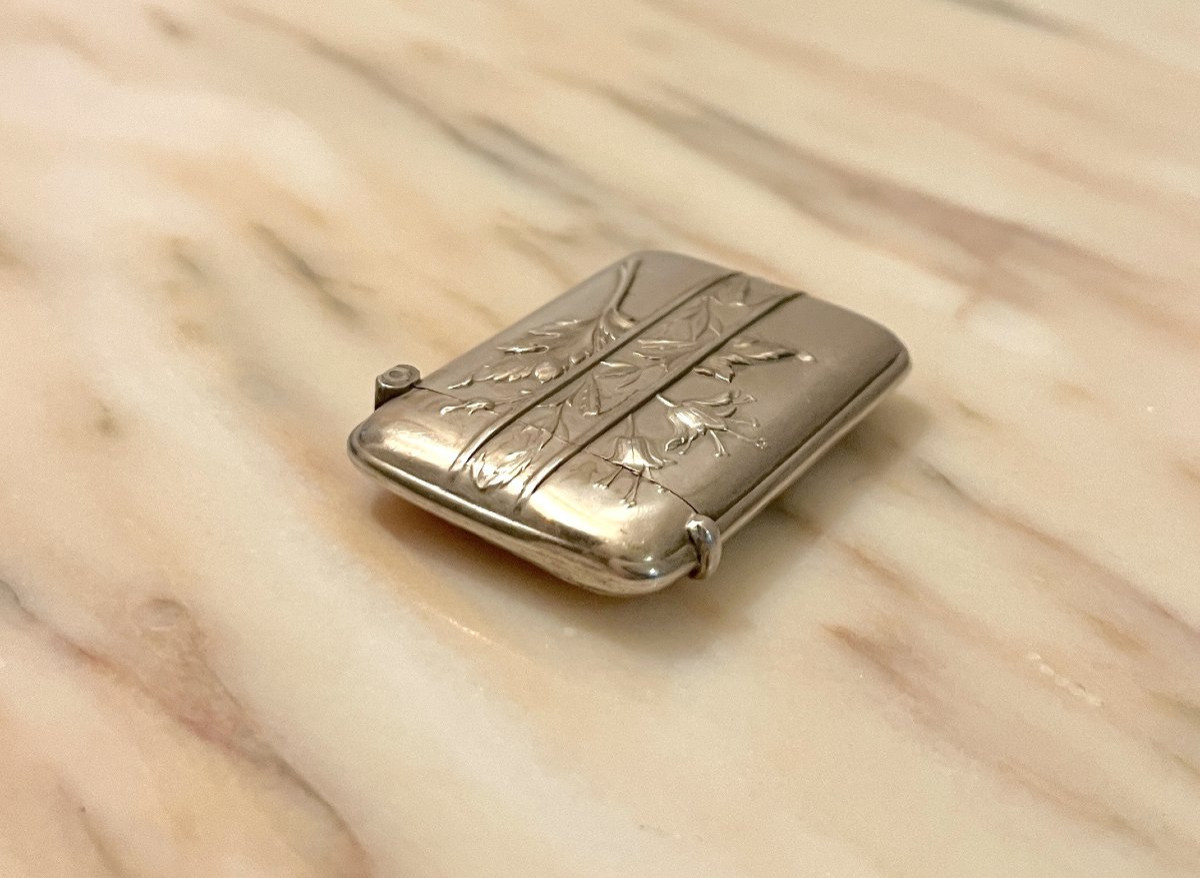 Pyrogène boite à allumettes Art Nouveau en argent fin XIXème-photo-4