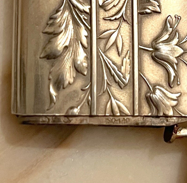 Pyrogène boite à allumettes Art Nouveau en argent fin XIXème-photo-3