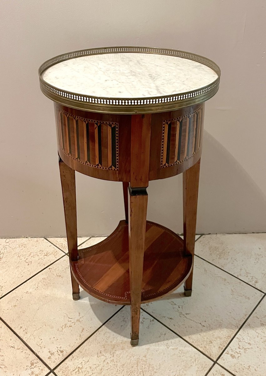 Table de salon marqueterie fin XVIIIème-photo-3