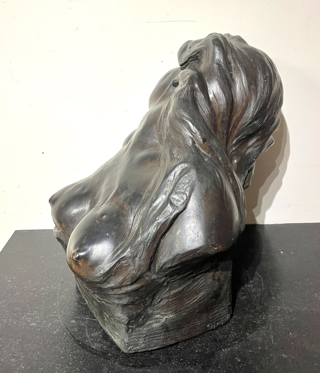Jef Lambeaux (1852-1908) Electroplated Bust Of A Woman, 19th Century-photo-4