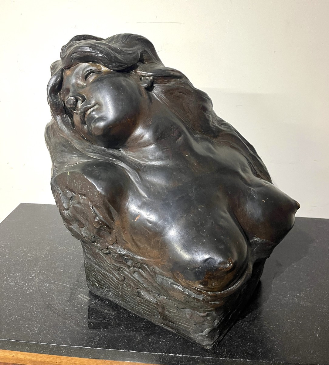 Jef Lambeaux (1852-1908) Electroplated Bust Of A Woman, 19th Century