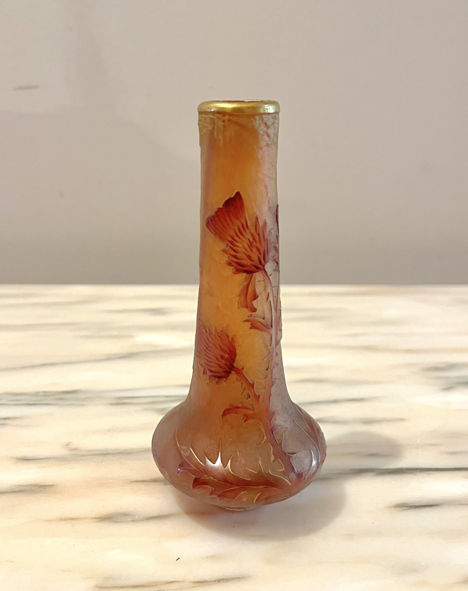 Small Daum Nancy Art Nouveau Vase-photo-3