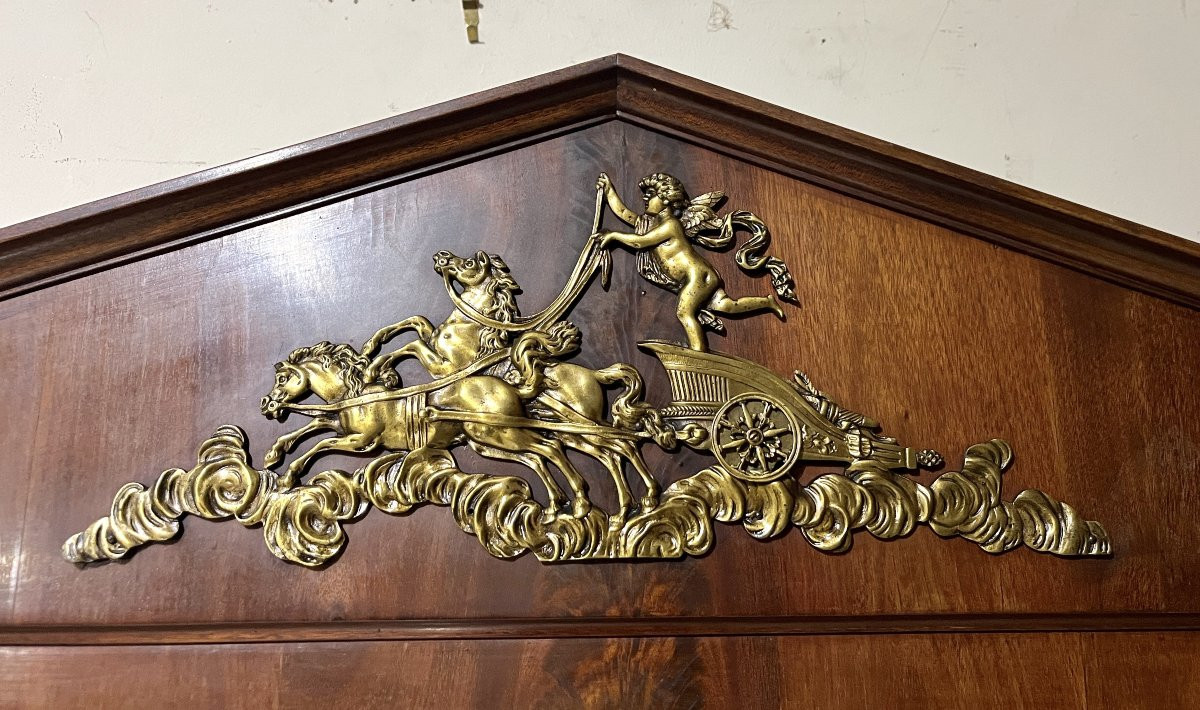 Important miroir à fronton de style Empire-photo-5