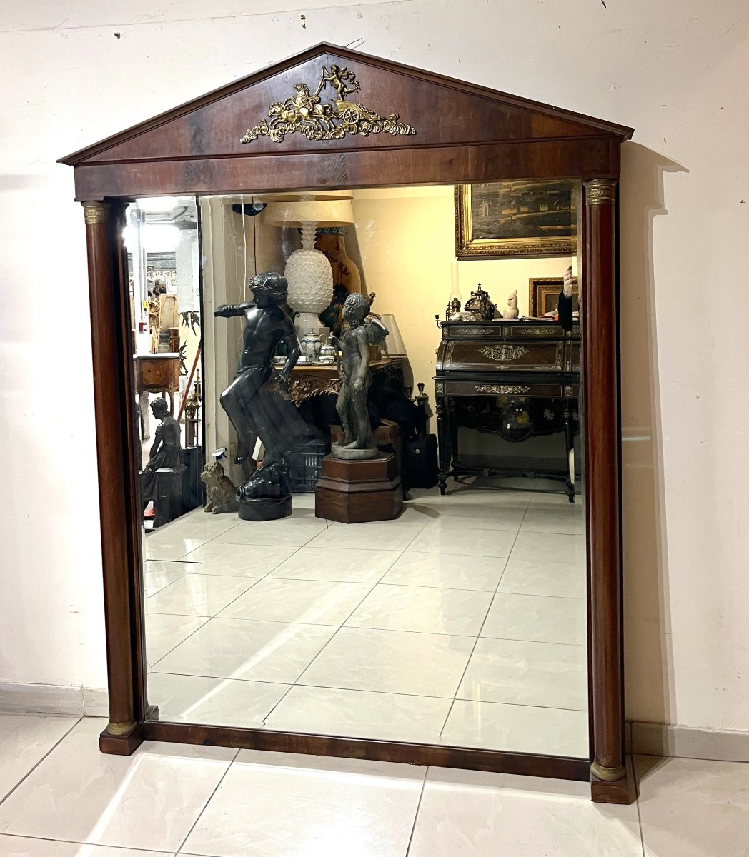 Important miroir à fronton de style Empire-photo-8