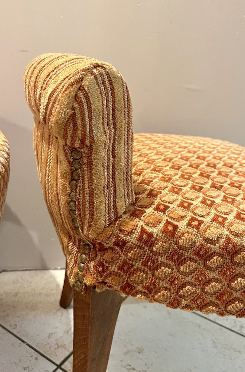 Pair Of Small Armchairs From The 50s-photo-3