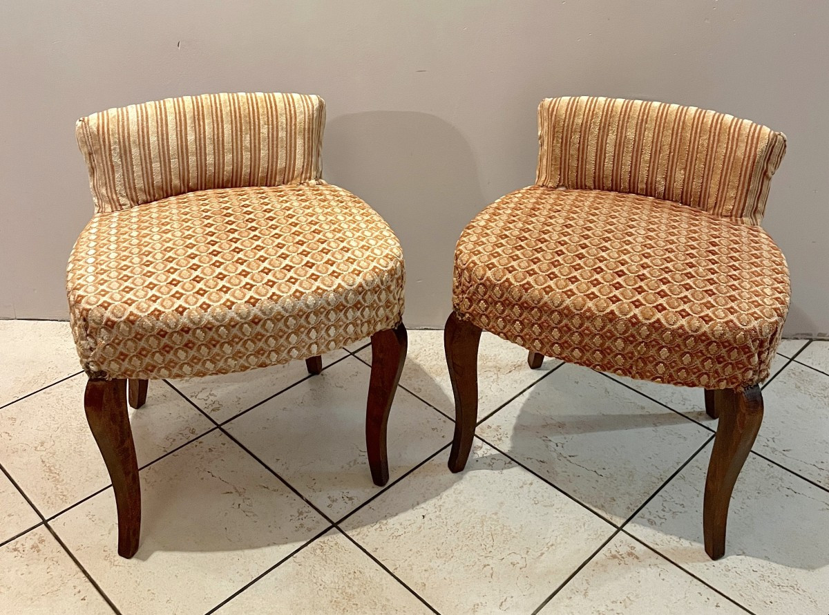 Pair Of Small Armchairs From The 50s