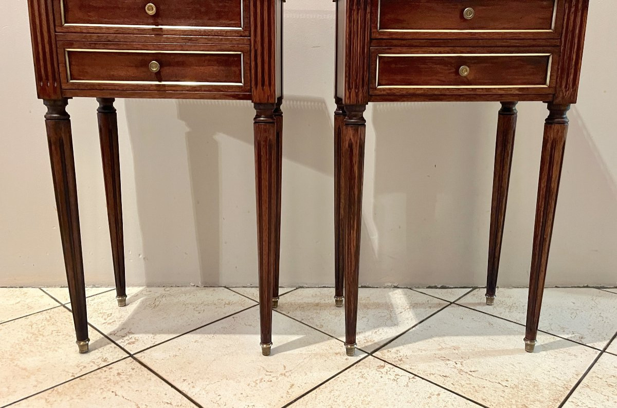 Paire de chevets style LXVI en acajou-photo-5