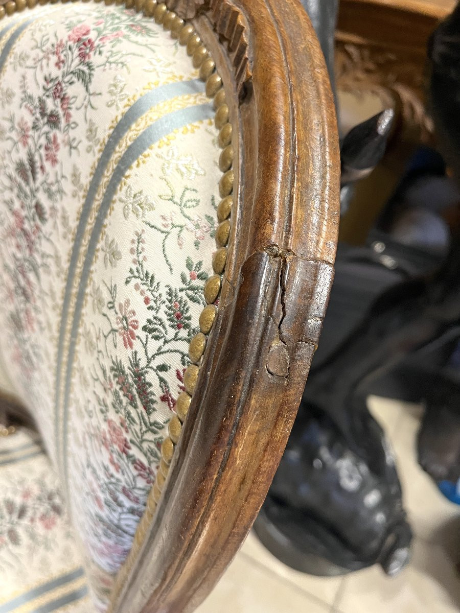 Four Cabriolet Armchairs Lxvi XVIIIth Century-photo-3