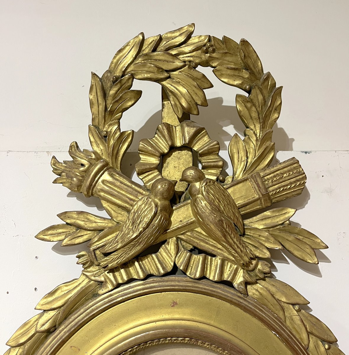 Barometer In Gilded Carved Wood, Style Lxvi-photo-2
