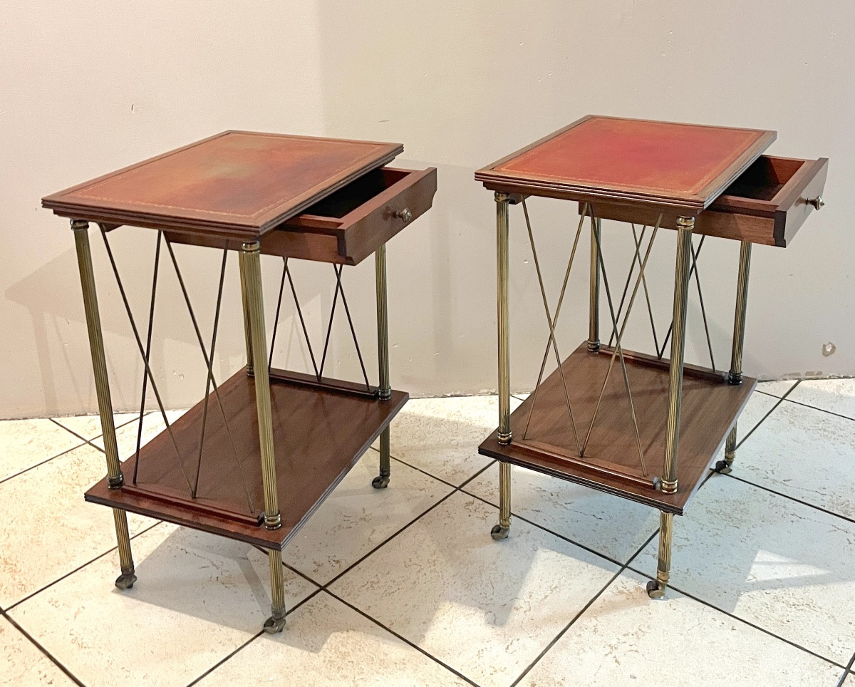 Pair Of Neoclassical Bedside Tables Circa 1960/1970-photo-4