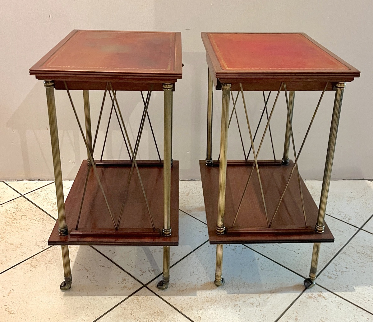 Pair Of Neoclassical Bedside Tables Circa 1960/1970-photo-6