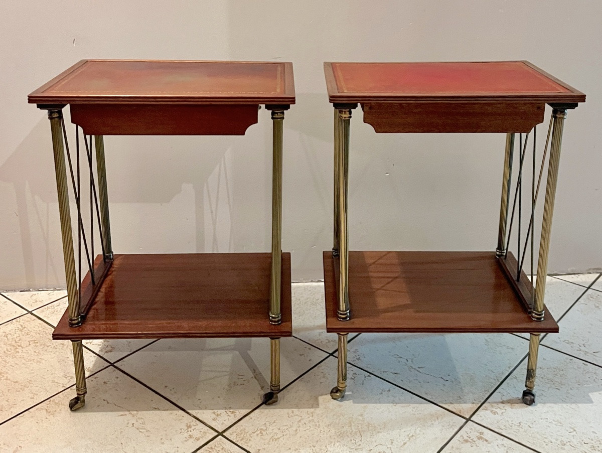 Pair Of Neoclassical Bedside Tables Circa 1960/1970-photo-7