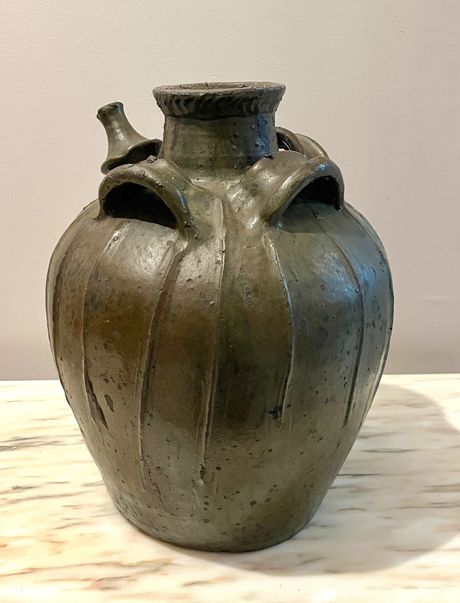 Auvergne Glazed Earthenware Oil Jar 18th Century-photo-4