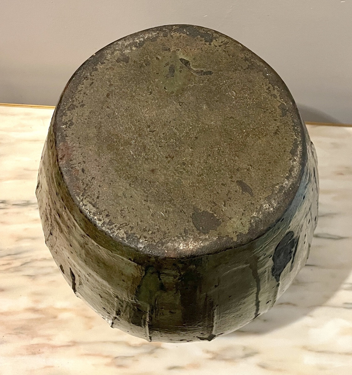Auvergne Glazed Earthenware Oil Jar 18th Century-photo-4