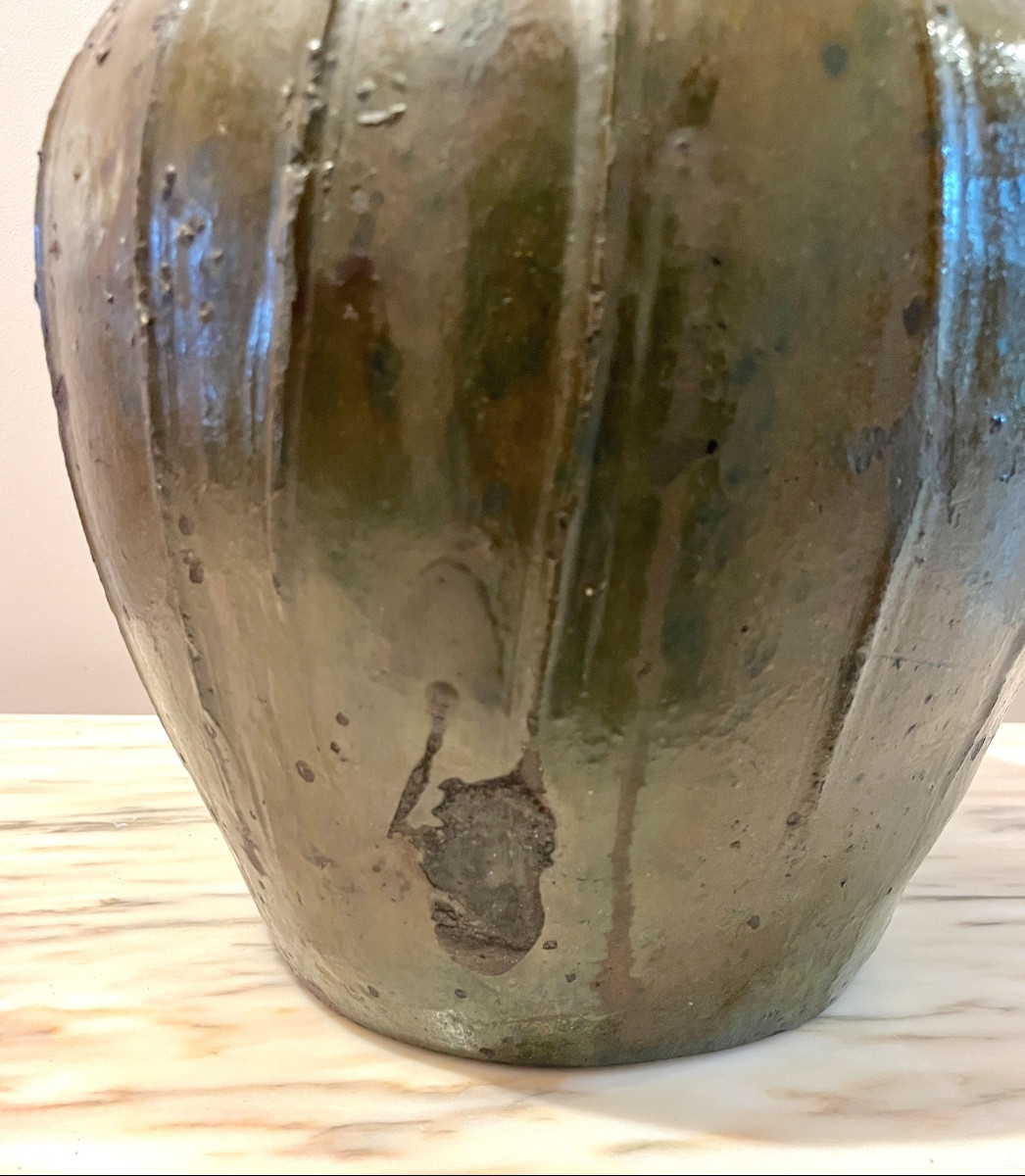 Auvergne Glazed Earthenware Oil Jar 18th Century-photo-5