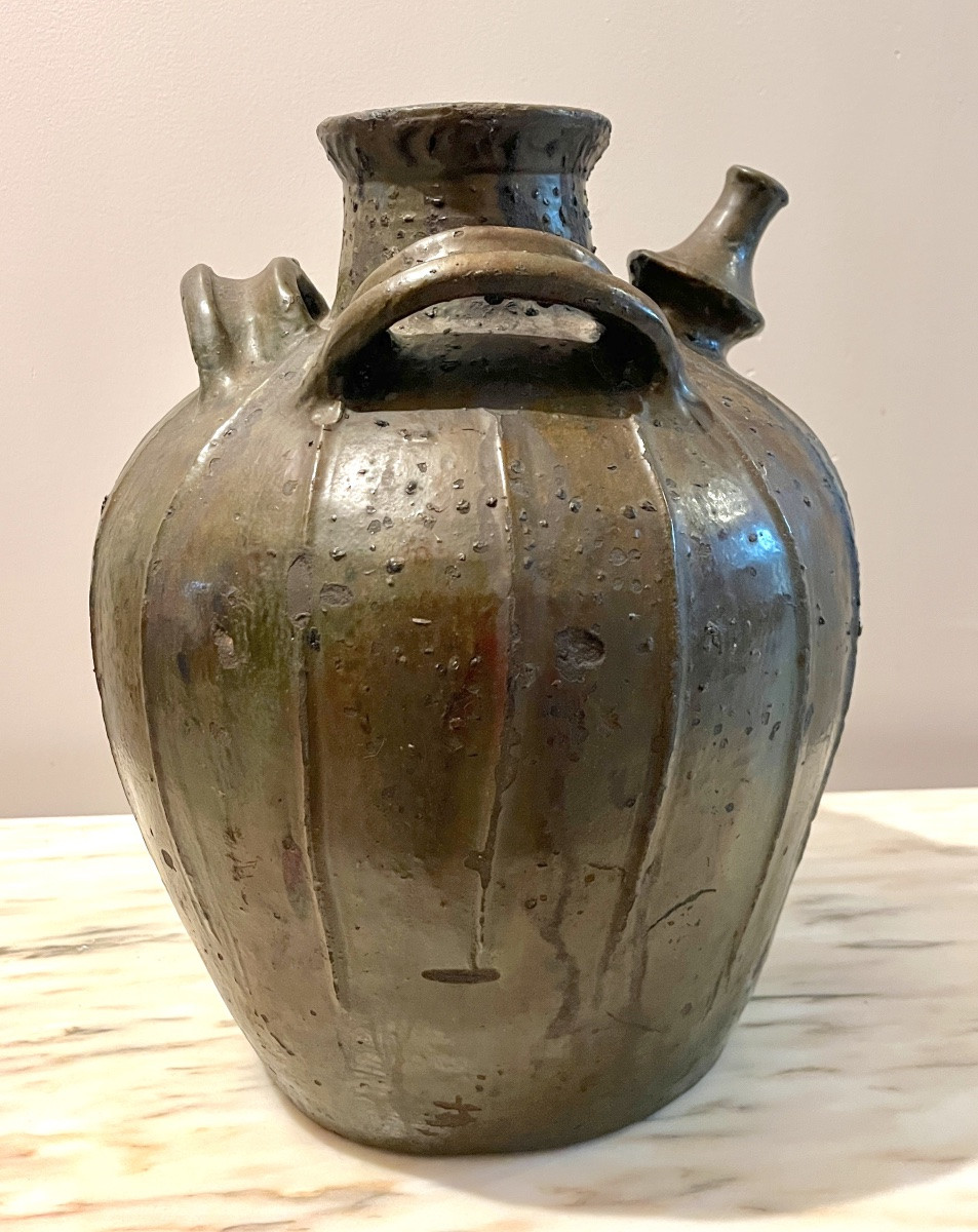 Auvergne Glazed Earthenware Oil Jar 18th Century-photo-6